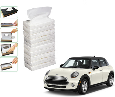 KOZDIKO 10 SET REFILLER WITH 100 PULLS (200 SHEETS) FOR MINI COOPER Vehicle Tissue Dispenser(White)