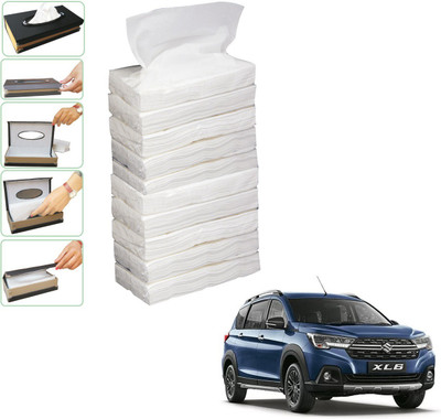KOZDIKO 10 SET REFILLER WITH 100 PULLS (200 SHEETS) FOR MARUTI SUZUKI XL6 Vehicle Tissue Dispenser(White)