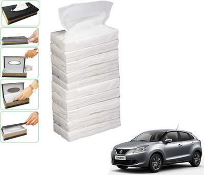 KOZDIKO 10 SET REFILLER WITH 100 PULLS (200 SHEETS) FOR MARUTI SUZUKI NEW BALENO Vehicle Tissue Dispenser(White)