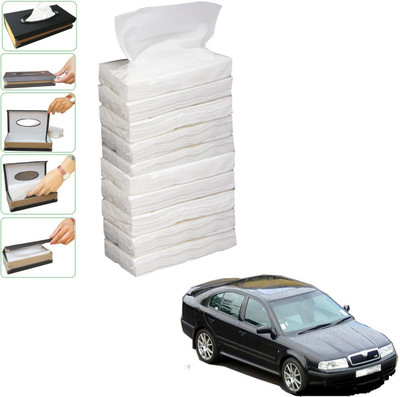 KOZDIKO 10 SET REFILLER WITH 100 PULLS (200 SHEETS) FOR SKODA OLD OCTAVIA Vehicle Tissue Dispenser(White)