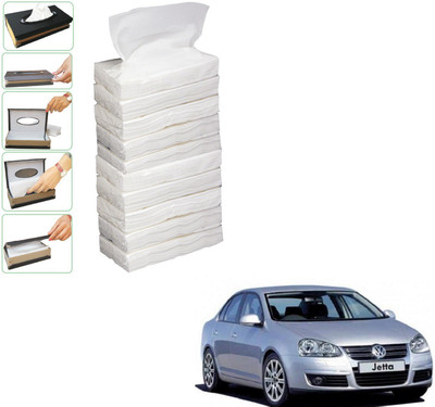 KOZDIKO 10 SET REFILLER WITH 100 PULLS (200 SHEETS) FOR VOLKSWAGEN JETTA OLD Vehicle Tissue Dispenser(White)