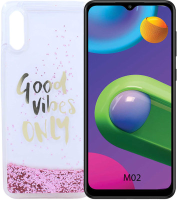 Mystry Box Back Cover for Samsung Galaxy M02 / A02 Good Only Vibe Water Glitter(Pink, Shock Proof, Pack of: 1)