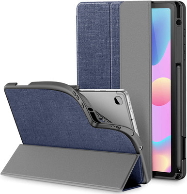 SwooK Flip Cover for Samsung Galaxy Tab S6 Lite 10.4 SM-P610/P615, with Pencil Holder [Auto Wake & Sleep] Compatible(Black, Blue, Flexible)