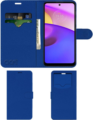 ACM Flip Cover for Motorola Moto E40(Blue, Cases with Holder, Pack of: 1)