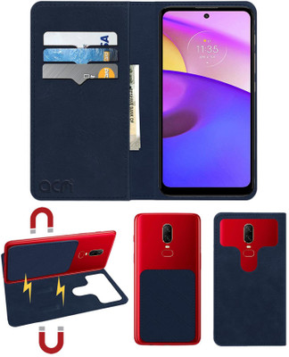 ACM Flip Cover for Motorola Moto E40(Blue, Cases with Holder, Pack of: 1)