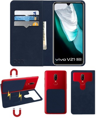 ACM Flip Cover for Vivo V21 5g Neon Spark Edition(Blue, Cases with Holder, Pack of: 1)