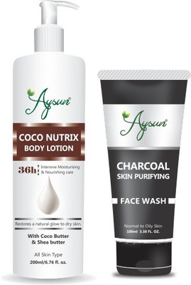 Aysun Body Lotion & Charcoal Face Wash Combo Pack of 2(2 Items in the set)