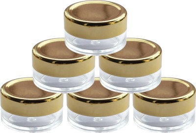 nsb herbals Plastic Utility Container  - 8 ml(Pack of 6, Clear, Gold)