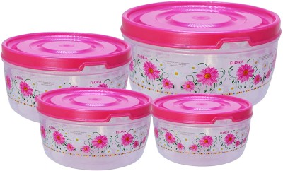 KUBER INDUSTRIES Plastic Grocery Container  - 3000 ml(Pack of 4, Pink)