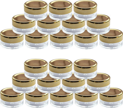 nsb herbals Plastic Utility Container  - 8 ml(Pack of 24, Clear, Gold)