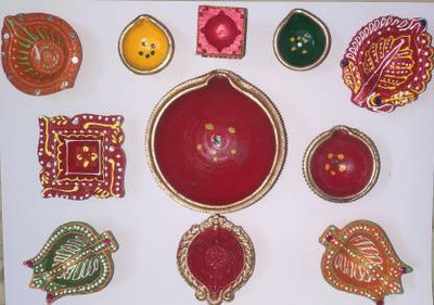Onlinch Table Diya Set (Height: 1.5 inch) (Pack of 11) Pottery (Pack of 11) Table Diya Set(Height: 2 inch)