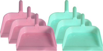 KUBER INDUSTRIES Plastic Dustpan(Green, Pink)