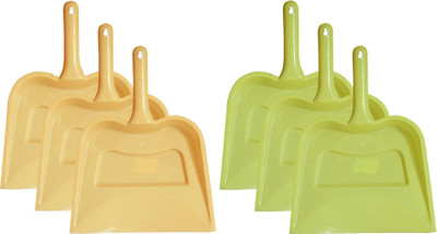 KUBER INDUSTRIES Plastic Dustpan(Green, Yellow)