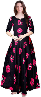Kuber Fashion Flared/A-line Gown(Black)