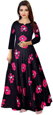 Kuber Fashion Flared/A-line Gown(Black)