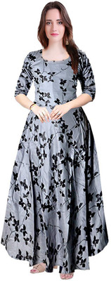 Kuber taxtile 1 Flared/A-line Gown(Grey)