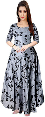 Kuber Fashion Flared/A-line Gown(Grey)