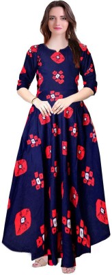 Kuber taxtile 1 Flared/A-line Gown(Blue)