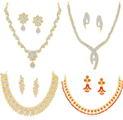 Sukkhi Alloy Gold-plated Gold, Red Jewellery Set(Pack of 1)
