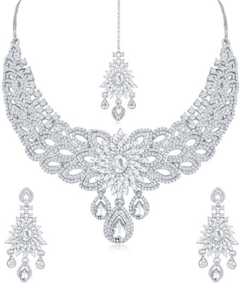 Sukkhi Alloy Rhodium Silver Jewellery Set(Pack of 1)