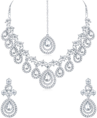 Sukkhi Alloy Rhodium Silver Jewellery Set(Pack of 1)