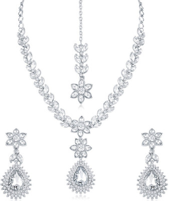 Sukkhi Alloy Rhodium Silver Jewellery Set(Pack of 1)