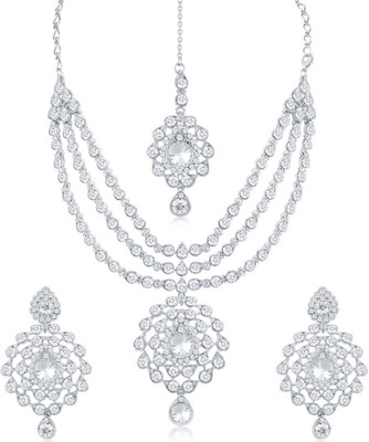 Sukkhi Alloy Rhodium Silver Jewellery Set(Pack of 1)