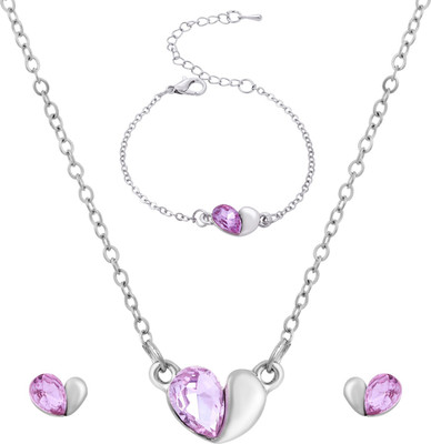 Sukkhi Alloy Rhodium Silver Jewellery Set(Pack of 1)