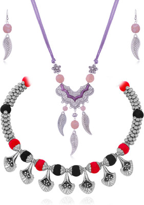 Sukkhi Alloy Rhodium Silver Jewellery Set(Pack of 1)