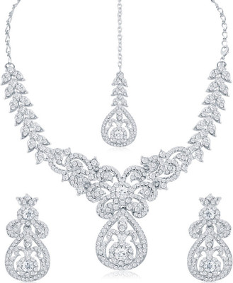 Sukkhi Alloy Rhodium Silver Jewellery Set(Pack of 1)
