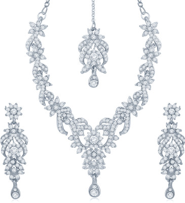 Sukkhi Alloy Rhodium White Jewellery Set(Pack of 1)