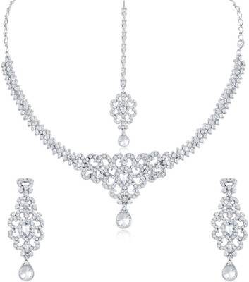 Sukkhi Alloy Rhodium Silver Jewellery Set(Pack of 1)