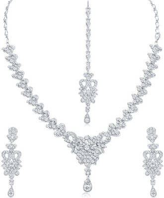 Sukkhi Alloy Rhodium Silver Jewellery Set(Pack of 1)