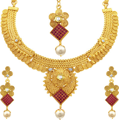 Sukkhi Alloy Gold-plated Gold Jewellery Set(Pack of 1)