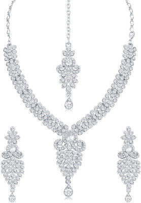Sukkhi Alloy Rhodium Silver Jewellery Set(Pack of 1)