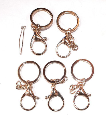 Ditya Crafts Keyring Keychain Swivel Snap Hook Key Chain Rings Set Swivel Lobster Clasp Key Rings Chain Jump Rings and Screw Eye Pins for Keychain Lanyard Crafts & Jewelry Making (Golden Set of 5) Key Chain