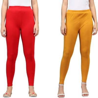 thread plus Ankle Length  Ethnic Wear Legging(Red, Yellow, Solid)