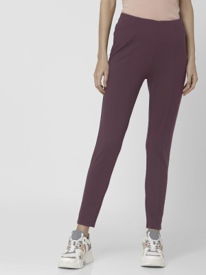 VERO MODA Regular Fit Women Maroon Trousers