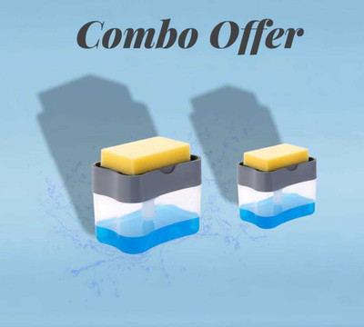 SATISFY POINT 2in1Liquid Soap Pump Sink Soap Pump Dispenser with sponge_400ML 400 ml Liquid Dispenser
