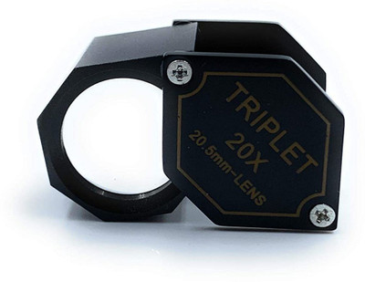 fozti Premium Jewellers Eye Loupe 20.5mm 20x Hexagon Light-Weight Black Coated Aluminium Lens Magnifying Triplet Glass Folding Pocket Size Hand-Held Portable for Jewellery, Diamond/Gemstone, Magnifier 20 X Eye Loupe(Black)