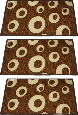 KUBER INDUSTRIES Velvet Door Mat(Brown, Free, Pack of 3)