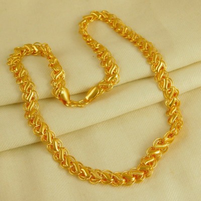 Happy Stoning Designer 22kt Gold plated Lotus Chain (20 Inches) Gold-plated Plated Brass Chain