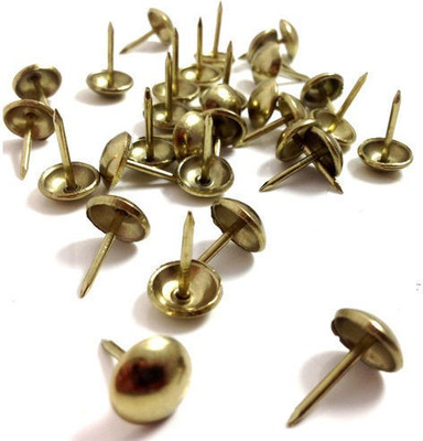 MINSALES™ Thumb Pins, Push Pins for Notice Board /Bulletin Board/Pin, Chair Nails Mild Steel | MS Thumb Pin(Pack 200 Pcs) (Golden)  Pins(Set Of 200, GOLDEN)