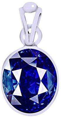 BWM GEMS Certified 9.25 Ratti Blue Sapphire Gemstone / Neelam Stone Excellent Quality Silver Pendant For Men And Women Sapphire Silver Pendant