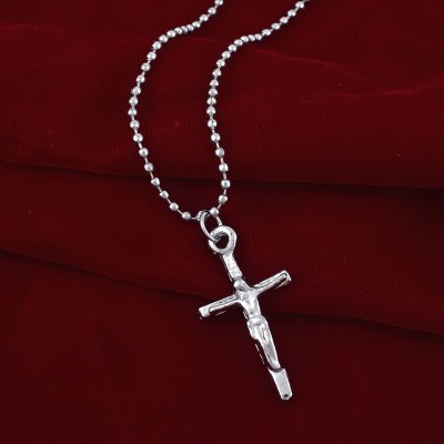 memoir Stainless Steel Crucifix Cross Jesus Pendant Christian Jewellery Men and Women (PCKL7715-NEW) Silver Stainless Steel Pendant