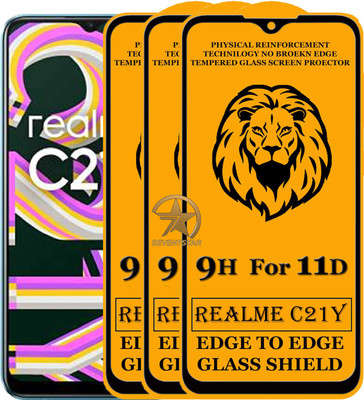 SEVEN7STAR Edge To Edge Tempered Glass for Realme C21Y(Pack of 3)