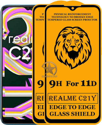 SEVEN7STAR Edge To Edge Tempered Glass for Realme C21Y(Pack of 2)