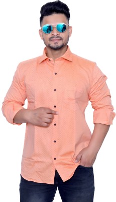 AISH N RIDH Men Solid Casual Orange Shirt