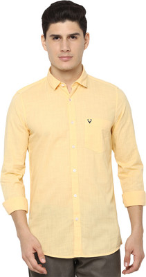 Allen Solly Men Solid Casual Yellow Shirt