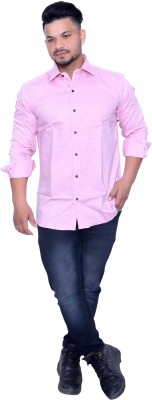 AISH N RIDH Men Printed Casual Pink Shirt